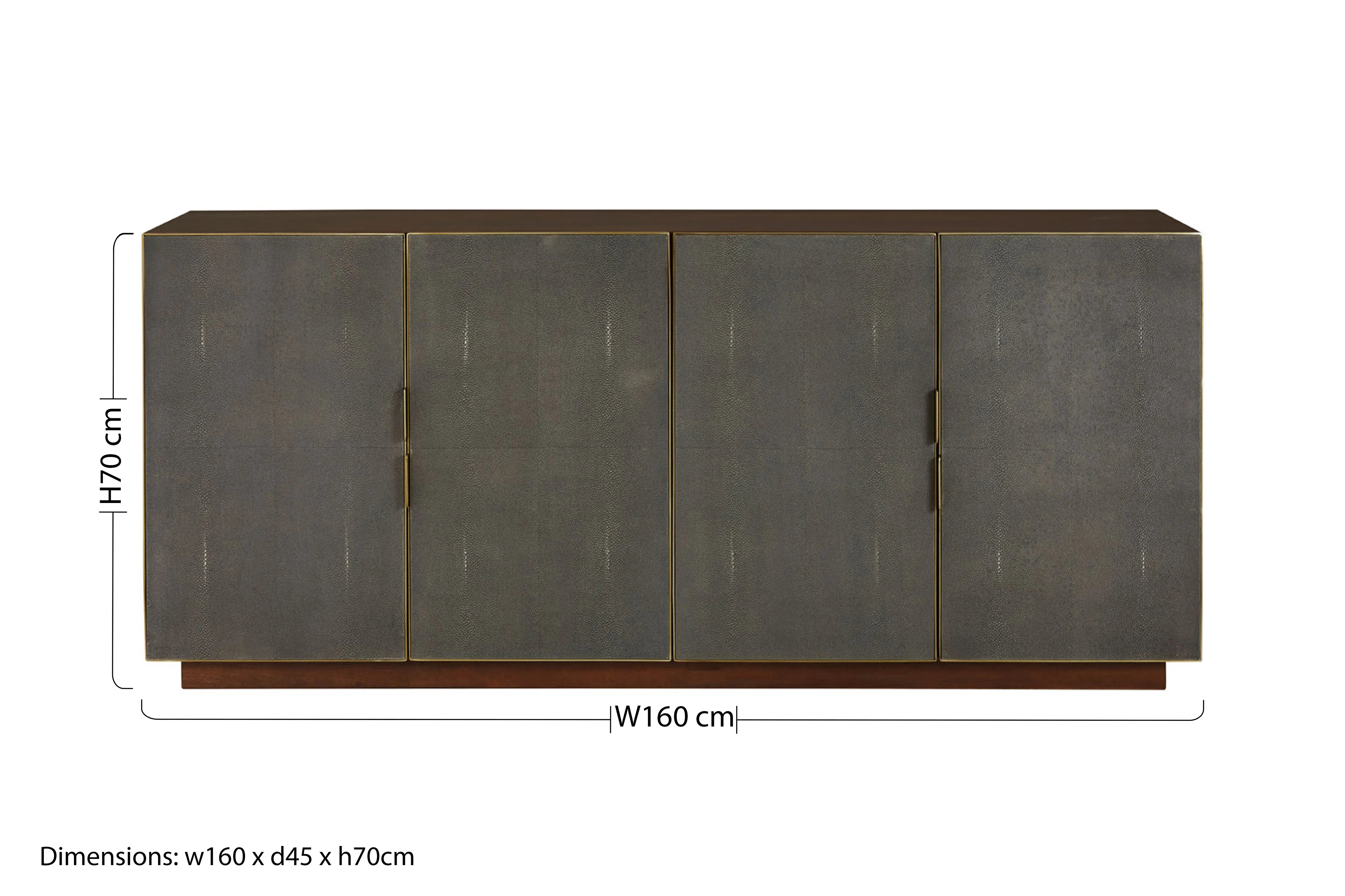 Lorna Grey Shagreen & Gold Sideboard